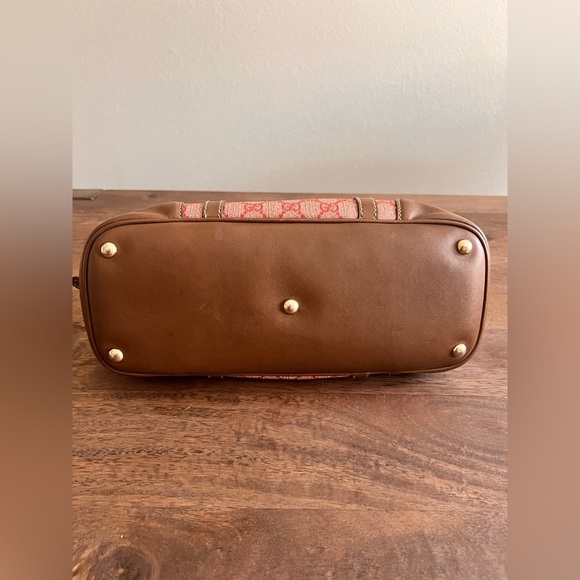 Gucci Brown/Pink GG Supreme Canvas And Leather Nice Dome Satchel - Picture 7 of 11